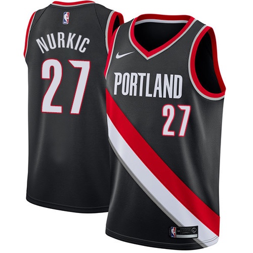 #27 Nike Swingman Jusuf Nurkic Men's Black NBA Jersey - Portland Trail Blazers Icon Edition