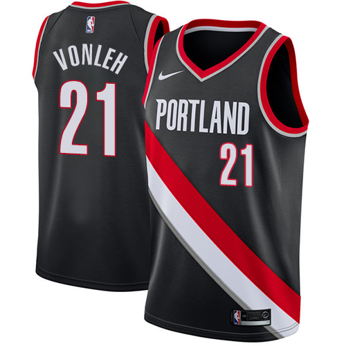 #21 Nike Swingman Noah Vonleh Men's Black NBA Jersey - Portland Trail Blazers Icon Edition