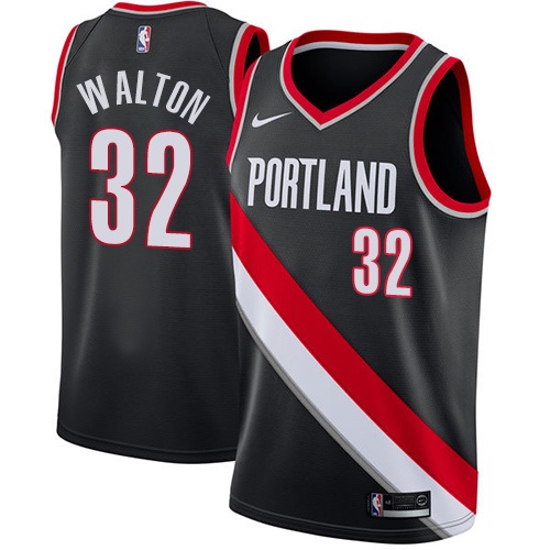 #32 Nike Swingman Bill Walton Men's Black NBA Jersey - Portland Trail Blazers Icon Edition