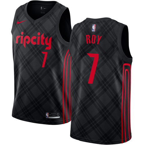 #7 Nike Authentic Brandon Roy Men's Black NBA Jersey - Portland Trail Blazers City Edition