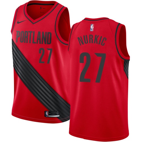 #27 Nike Swingman Jusuf Nurkic Youth Red NBA Jersey - Portland Trail Blazers Statement Edition