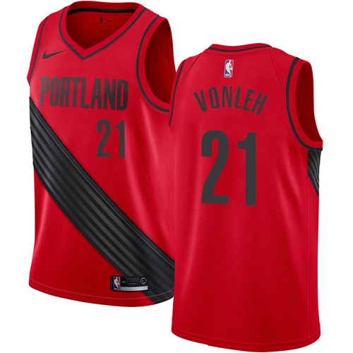 #21 Nike Swingman Noah Vonleh Youth Red NBA Jersey - Portland Trail Blazers Statement Edition