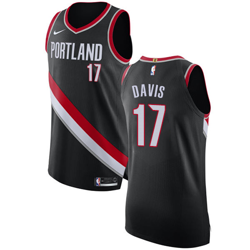 #17 Nike Authentic Ed Davis Women's Black NBA Jersey - Portland Trail Blazers Icon Edition