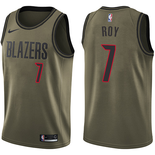 #7 Nike Swingman Brandon Roy Men's Green NBA Jersey - Portland Trail Blazers Salute to Service