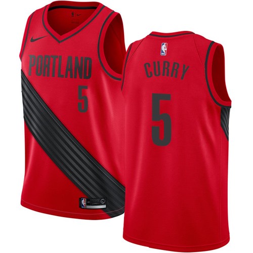 #5 Nike Authentic Seth Curry Men's Red NBA Jersey - Portland Trail Blazers Statement Edition