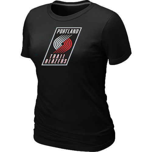 NBA Women's Portland Trail Blazers Big & Tall Primary Logo T-Shirt - Black