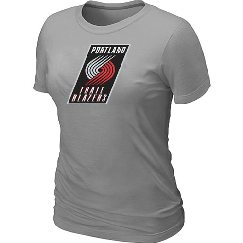 NBA Women's Portland Trail Blazers Big & Tall Primary Logo T-Shirt - Grey