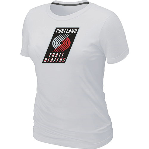 NBA Women's Portland Trail Blazers Big & Tall Primary Logo T-Shirt - White