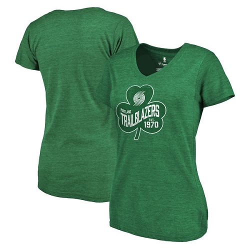 NBA Portland Trail Blazers Fanatics Branded Women's St. Patrick's Day Paddy's Pride Tri-Blend T-Shirt - Green