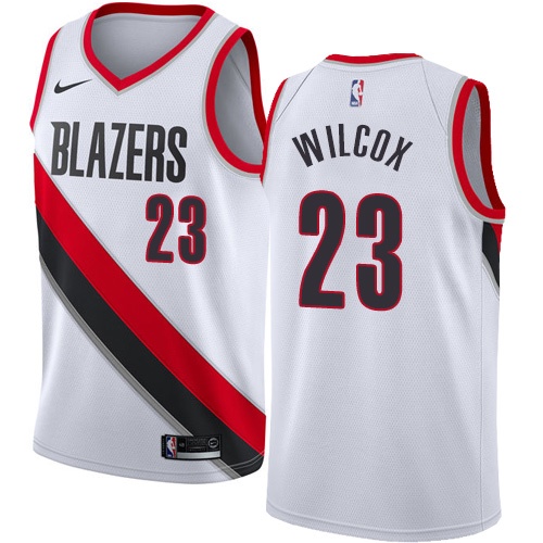 #23 Nike Swingman C.J. Wilcox Youth White NBA Jersey - Portland Trail Blazers Association Edition